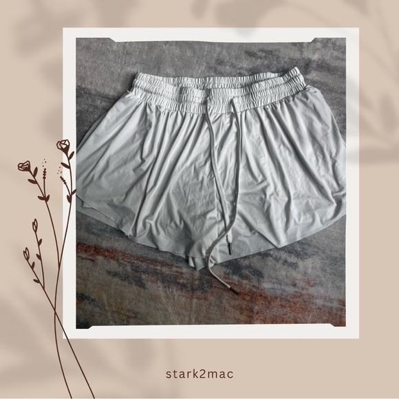 White Athletic Elastic Waist Shorts - Picture 1 of 5